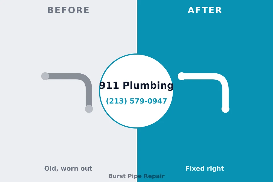 Before and after: plumbing repair Shenandoah Farms, VA